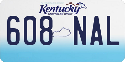 KY license plate 608NAL