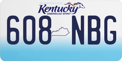 KY license plate 608NBG