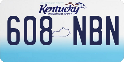 KY license plate 608NBN