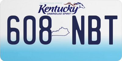 KY license plate 608NBT