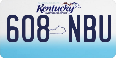 KY license plate 608NBU