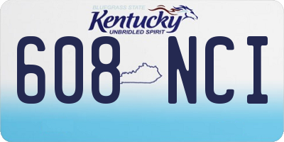 KY license plate 608NCI
