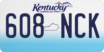 KY license plate 608NCK