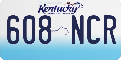 KY license plate 608NCR