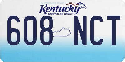 KY license plate 608NCT