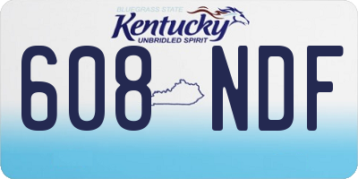 KY license plate 608NDF