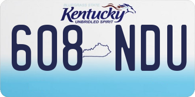 KY license plate 608NDU