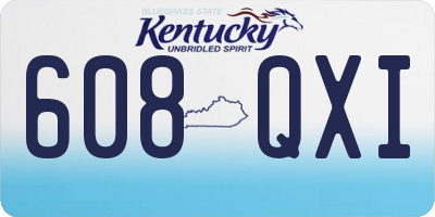 KY license plate 608QXI