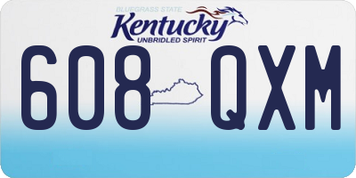 KY license plate 608QXM