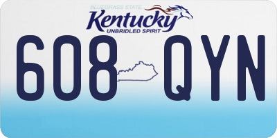 KY license plate 608QYN