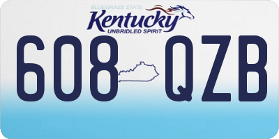 KY license plate 608QZB