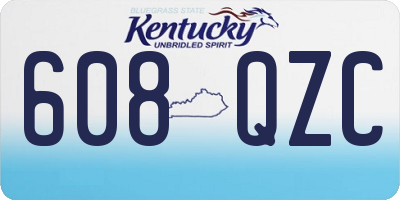 KY license plate 608QZC