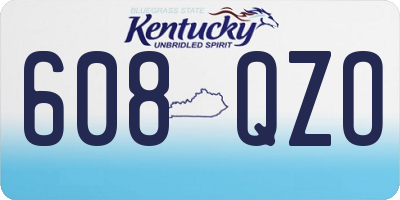 KY license plate 608QZO