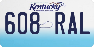 KY license plate 608RAL