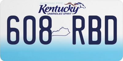 KY license plate 608RBD