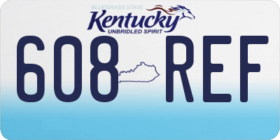KY license plate 608REF