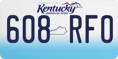 KY license plate 608RFO