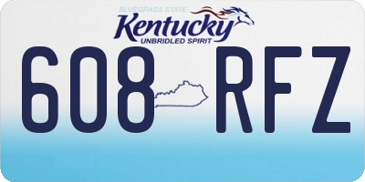 KY license plate 608RFZ