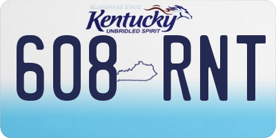 KY license plate 608RNT