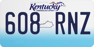 KY license plate 608RNZ