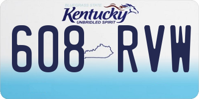 KY license plate 608RVW