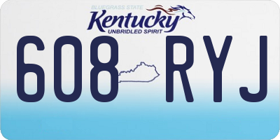 KY license plate 608RYJ