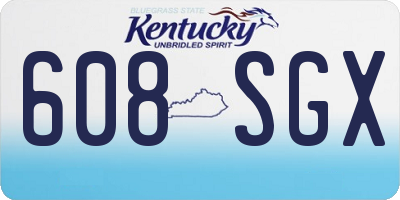 KY license plate 608SGX