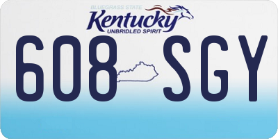 KY license plate 608SGY