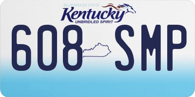 KY license plate 608SMP