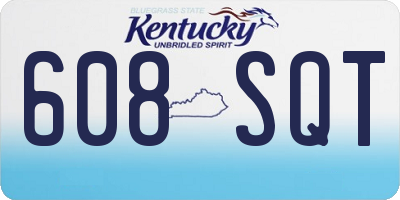 KY license plate 608SQT