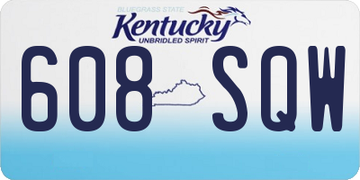 KY license plate 608SQW