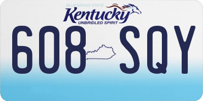 KY license plate 608SQY