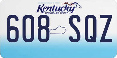 KY license plate 608SQZ
