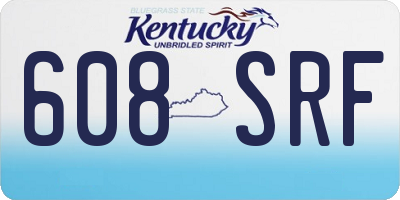 KY license plate 608SRF