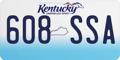 KY license plate 608SSA