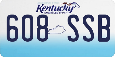 KY license plate 608SSB