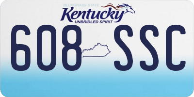KY license plate 608SSC