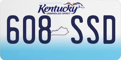 KY license plate 608SSD