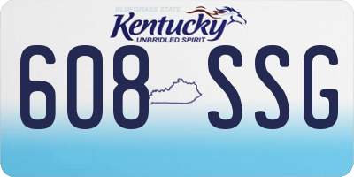 KY license plate 608SSG