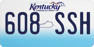 KY license plate 608SSH