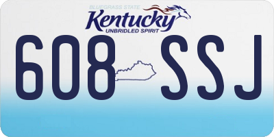 KY license plate 608SSJ