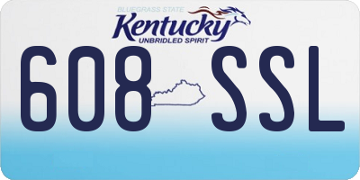 KY license plate 608SSL