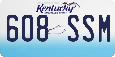 KY license plate 608SSM