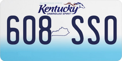 KY license plate 608SSO