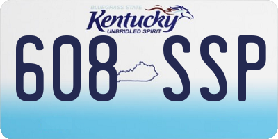 KY license plate 608SSP