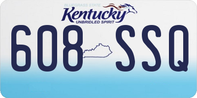 KY license plate 608SSQ