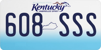 KY license plate 608SSS