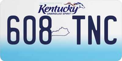 KY license plate 608TNC