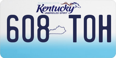 KY license plate 608TOH