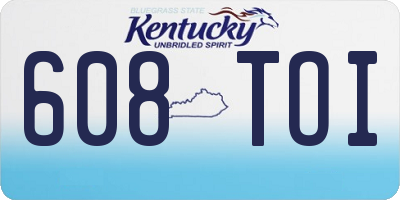 KY license plate 608TOI